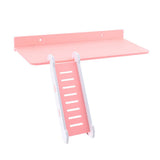 Maxbell Maxbell Wooden Platform and Ladder Set for Chinchilla Hamster Climbing pink