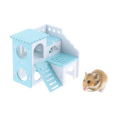 Maxbell Maxbell Wooden Hamster House Hideout Hut Exercise Natural Funny Nest Toy blue