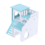 Maxbell Maxbell Wooden Hamster House Hideout Hut Exercise Natural Funny Nest Toy blue