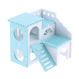 Maxbell Maxbell Wooden Hamster House Hideout Hut Exercise Natural Funny Nest Toy blue