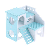 Maxbell Maxbell Wooden Hamster House Hideout Hut Exercise Natural Funny Nest Toy blue