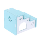 Maxbell Maxbell Hamster Hideout House Wooden Living Hut Exercise Nest for Mouse blue