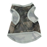 Maxbell Maxbell Pet Dog Summer Clothes Puppy Medium Large Dog Camouflage Mesh Vest Grey-L