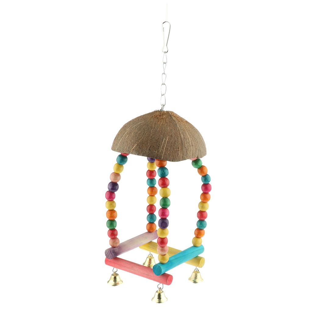 Maxbell Maxbell Bird Toys Wooden Hammock Hanging Perch for Budgie Lovebirds Conures