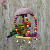 Maxbell Bird Toys Wooden Hammock Hanging Perch for Budgie Lovebirds Conures