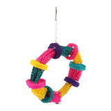 Maxbell Maxbell Loofah Sponge Bite-resistant Parrot Chewing Toy Bird Cage Colorful Hanging Decor