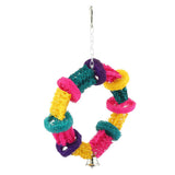 Maxbell Maxbell Loofah Sponge Bite-resistant Parrot Chewing Toy Bird Cage Colorful Hanging Decor