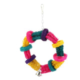 Maxbell Maxbell Loofah Sponge Bite-resistant Parrot Chewing Toy Bird Cage Colorful Hanging Decor