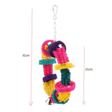 Maxbell Maxbell Loofah Sponge Bite-resistant Parrot Chewing Toy Bird Cage Colorful Hanging Decor