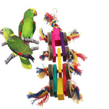 Maxbell Pet Bird Cage Hanging Decor Toy Wood Blocks Chewing Toy for Macaw Cockatoo etc - Aladdin Shoppers