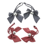 Maxbell 2 Pieces Pet Bow tie Neckties Dog Cat Adjustable Pet Collars Blue-Stripe