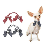Maxbell 2 Pieces Pet Bow tie Neckties Dog Cat Adjustable Pet Collars Blue-Stripe