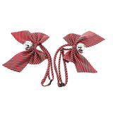Maxbell 2 Pieces Pet Bow tie Neckties Dog Cat Adjustable Pet Collars Red-Stripe