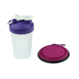 Maxbell Maxbell Portable 2 in 1 Dog Mug and Food Container with Collapsible Dog Bowl  purple