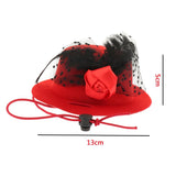 Maxbell Pet Party Costume Hats Dog Cat Birthday Headwear for Small Dog Cat red