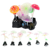 Maxbell Maxbell Silicone Lotus Leaf Mushroom for Aquarium Fish Tank Decoration A
