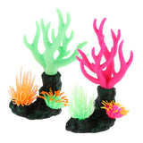 Maxbell Maxbell Aquarium Fish Tank Decoration Luminous Simulation Coral Green