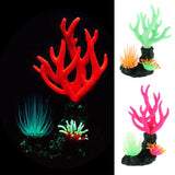 Maxbell Maxbell Aquarium Fish Tank Decoration Luminous Simulation Coral Green