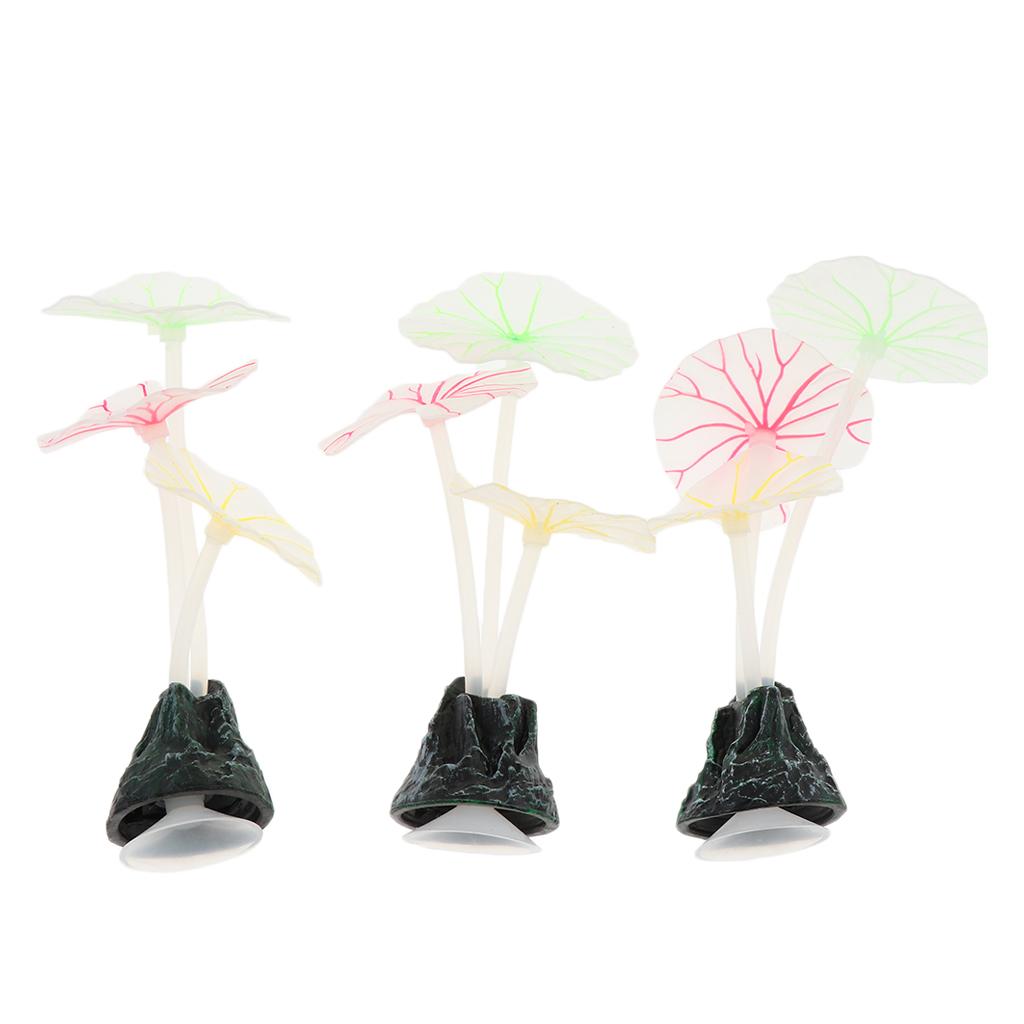Maxbell Maxbell Silicone Lotus Leaf Mushroom for Aquarium Fish Tank Decoration C