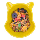 Maxbell Maxbell 1 Pair Small Ceramic Bowl Pet Hamster Rabbit Feeding Bowl Yellow
