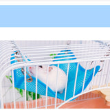 Maxbell Maxbell 2 Pack Small Pet Grid Hammock Toy Nest Hanging Bed Hamster Hammock  Blue