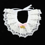 Maxbell Maxbell Cat Bandana Collar Cat Dog Lace Bibs Scarf Collar Puppy Neck Bandana White