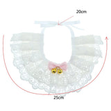 Maxbell Maxbell Cat Bandana Collar Cat Dog Lace Bibs Scarf Collar Puppy Neck Bandana White