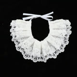 Maxbell Maxbell Cat Bandana Collar Cat Dog Lace Bibs Scarf Collar Puppy Neck Bandana White