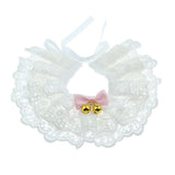 Maxbell Maxbell Cat Bandana Collar Cat Dog Lace Bibs Scarf Collar Puppy Neck Bandana White