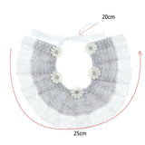 Maxbell Maxbell Cat Bandana Collar Cat Dog Lace Bibs Scarf Collar Puppy Neck Bandana Gray