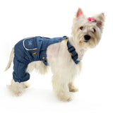 Maxbell Fashionable Pet Dog Jeans Clothes Pet Dog Apparel Dogs Vintage Vest  Blue M
