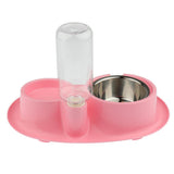 Maxbell Maxbell Pet cat and Dog Double Bowls Integrated Automatic Hydrating Food Bowl Pink