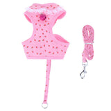 Maxbell Maxbell 1 Pc Breathable Adjustable Pet Harness Leash Set No Pull Padded Vest Pink M