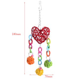 Maxbell Maxbell 1 Pc Rattan Ball Chain Toy Chewing Toy for Pet Parrot Bird Cage Hanging Toy