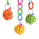 Maxbell Maxbell 1 Pc Rattan Ball Chain Toy Chewing Toy for Pet Parrot Bird Cage Hanging Toy