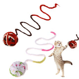 Maxbell Maxbell 2 Pack Cat Plush Ball Toys Pet Interactive Toys Cat Rope Toys  White