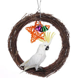 Maxbell Maxbell Bird Swing Parrot Stand Platform Rattan Hoop Chew Toy for Hamster