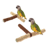 Maxbell Maxbell Bird Parrot Natural Handmade Brown Rope Stand S