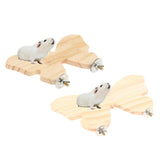 Maxbell Maxbell 1 Pc Parrot Hamster Wood Platform Natural Wood Stand Parrot Cage Accessory S