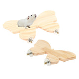 Maxbell Maxbell 1 Pc Parrot Hamster Wood Platform Natural Wood Stand Parrot Cage Accessory S