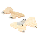 Maxbell Maxbell 1 Pc Parrot Hamster Wood Platform Natural Wood Stand Parrot Cage Accessory S