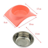 Maxbell Maxbell Pet Dog Dual-Use Food Bowl Pet Slip and Leakproof Bowl Stainless Steel Pink