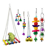 Maxbell Maxbell 6Pcs Bird Swing Toys Colorful Ball Block Pet Bird Bite Chewing Toy