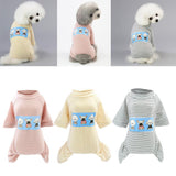 Maxbell Maxbell 1 Pc Comfy Pet Dog Clothes Dog Stripe Pajams Jumpsuit Cotton Apparel Pink