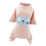 Maxbell Maxbell 1 Pc Comfy Pet Dog Clothes Dog Stripe Pajams Jumpsuit Cotton Apparel Pink