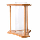Maxbell Maxbell 1 Pc Creative Bamboo Glass Triangle Fish Tank Desktop Decor - Natural Color