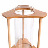 Maxbell Maxbell 1 Pc Creative Bamboo Glass Triangle Fish Tank Desktop Decor - Natural Color