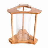 Maxbell Maxbell 1 Pc Creative Bamboo Glass Triangle Fish Tank Desktop Decor - Natural Color