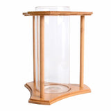 Maxbell Maxbell 1 Pc Creative Bamboo Glass Triangle Fish Tank Desktop Decor - Natural Color