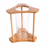 Maxbell Maxbell 1 Pc Creative Bamboo Glass Triangle Fish Tank Desktop Decor - Natural Color
